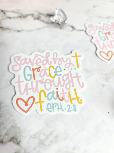 Saved By Grace Sticker