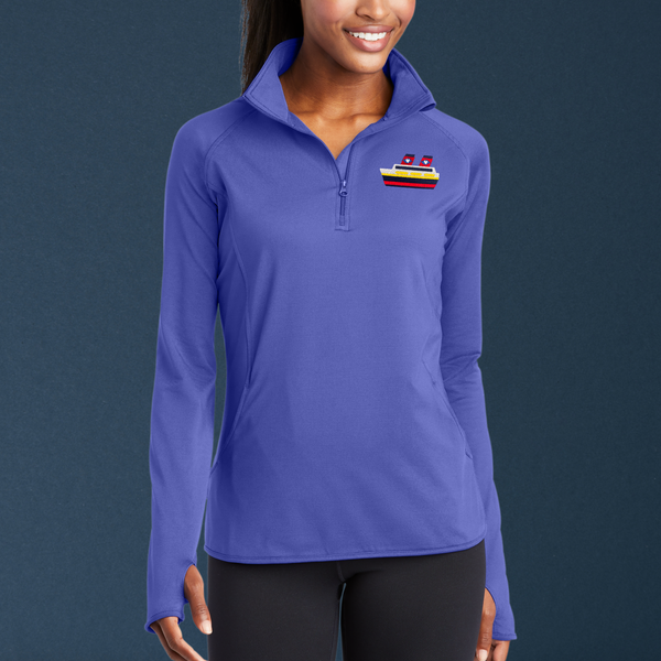 Ladies Sporty Quarter Zip Magical Cruise on Iris Pullover PREORDER