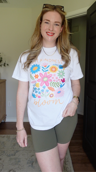 Let Kindness Bloom on Crisp White Tee