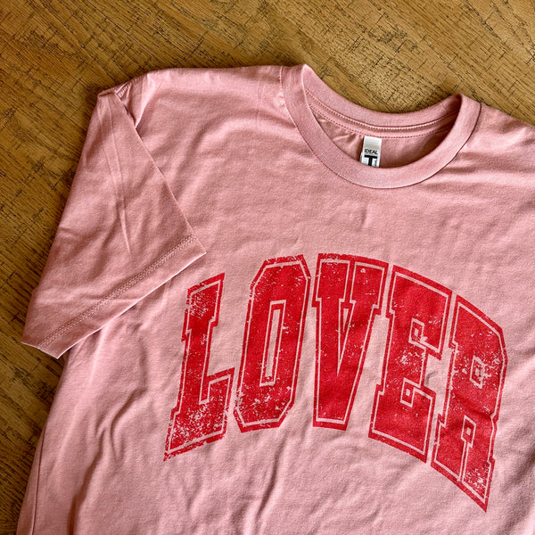 LOVER on Valentine's Pink Women's Crop Tee