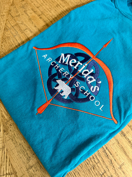 Merida’s Archery School on Topaz Blue Tee