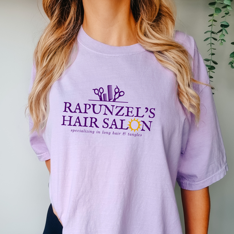 Rapunzel's Hair Salon on Orchid Tee