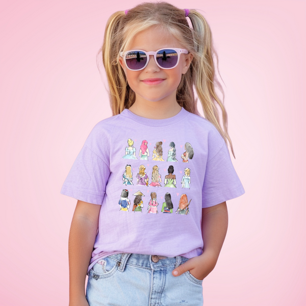 Princess Gal Pals on Orchid Tee (Youth Sizes Available!) PREORDER