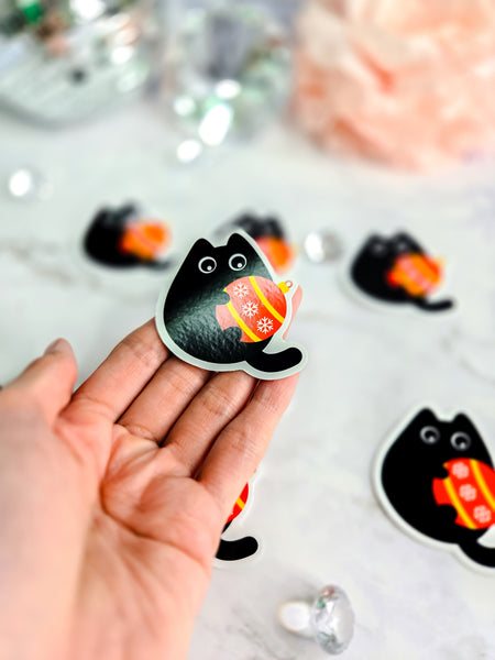 Christmas Ornament Kitty Sticker