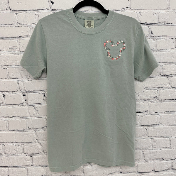 Floral Mouse on Bay Tee PREORDER