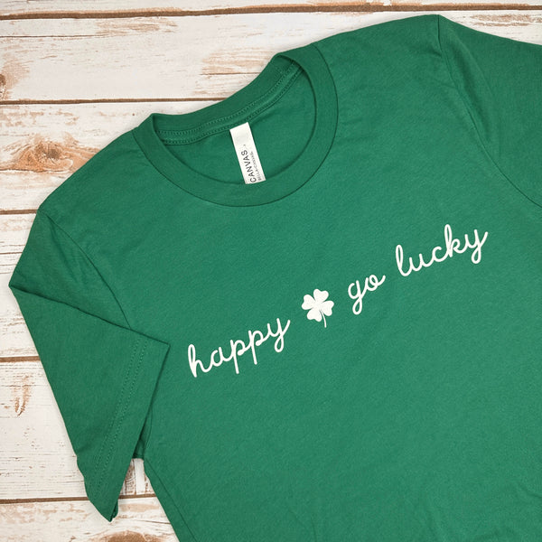 Happy Go Lucky Shirt in Kelly Green
