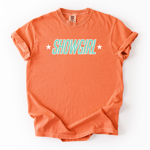 Showgirl on Burnt Orange Tee PREORDER
