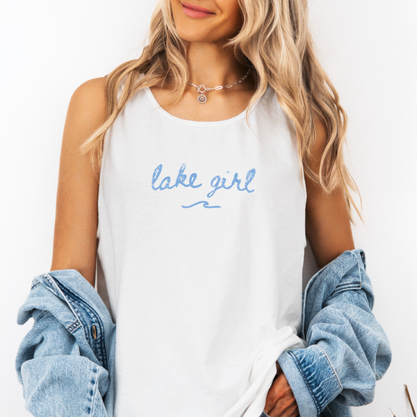 Lake Girl on White Tank/Tee PREORDER