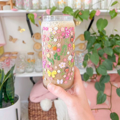 20oz Floral Garden Glass Tumbler