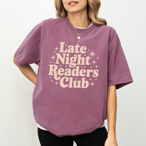 Late Night Readers Club on Berry Tee PREORDER