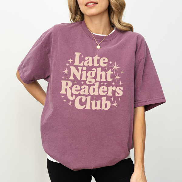 Late Night Readers Club on Berry Tee PREORDER