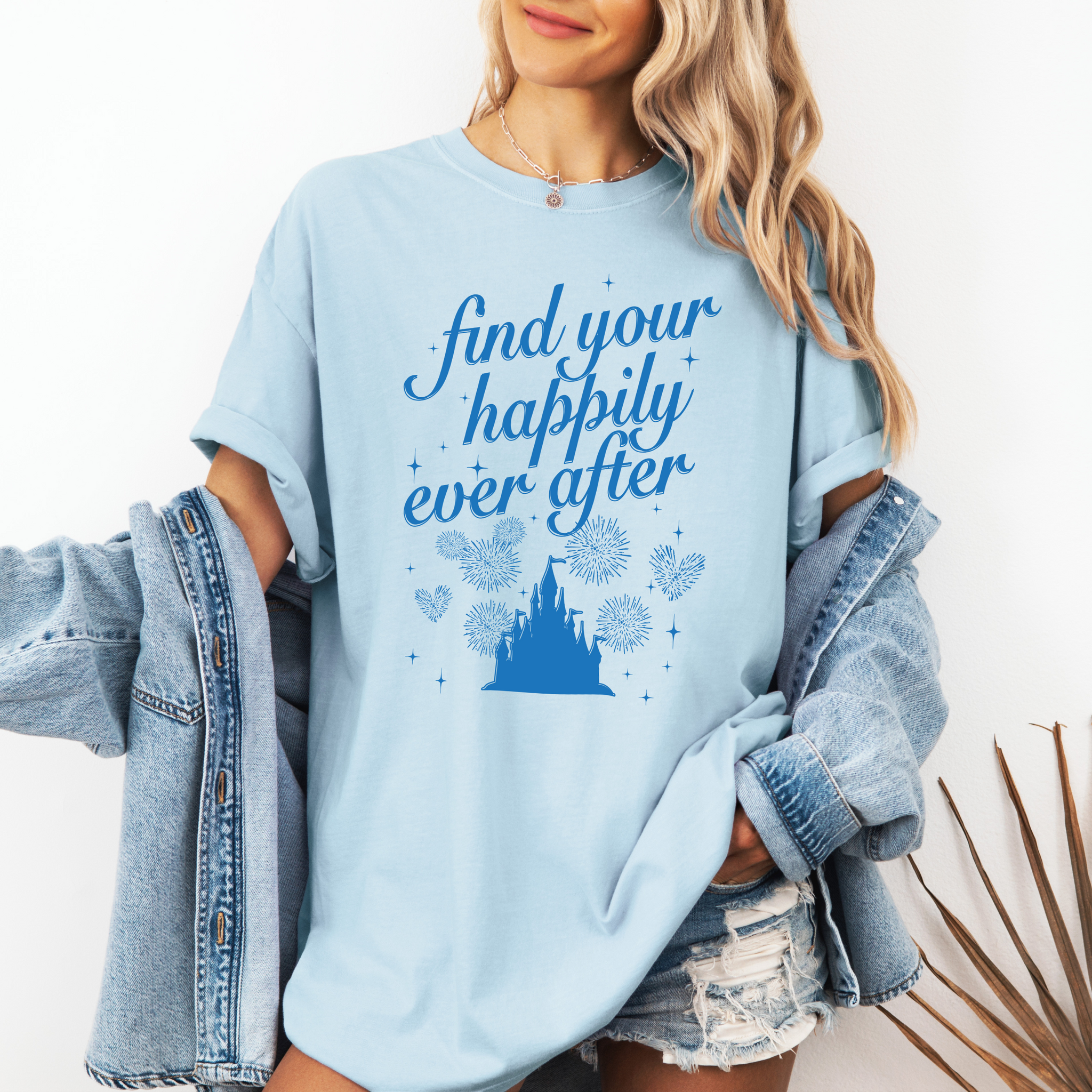 Find Your Happily Ever After on Cinderella Blue Tee (Youth Sizes Available!) PREORDER - July Tee of the Month