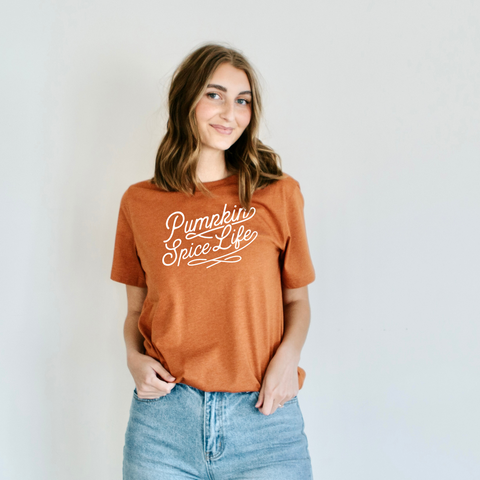 Pumpkin Spice Life on Heather Autumn Tee PREORDER