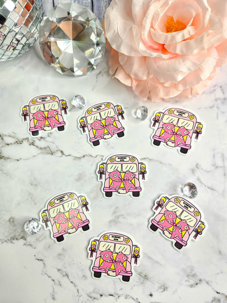 Girly School Bus Sticker