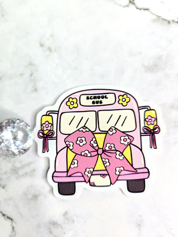 Girly School Bus Sticker