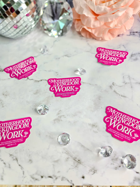 Pink Motherhood is Kingdom Work Sticker