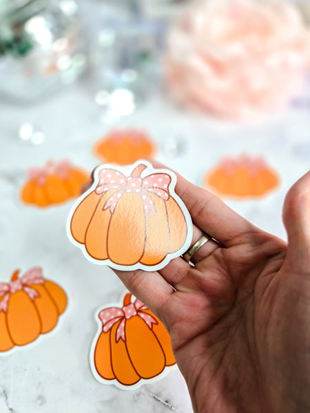 Pumpkin With Bow Sticker