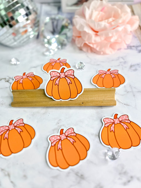 Pumpkin With Bow Sticker