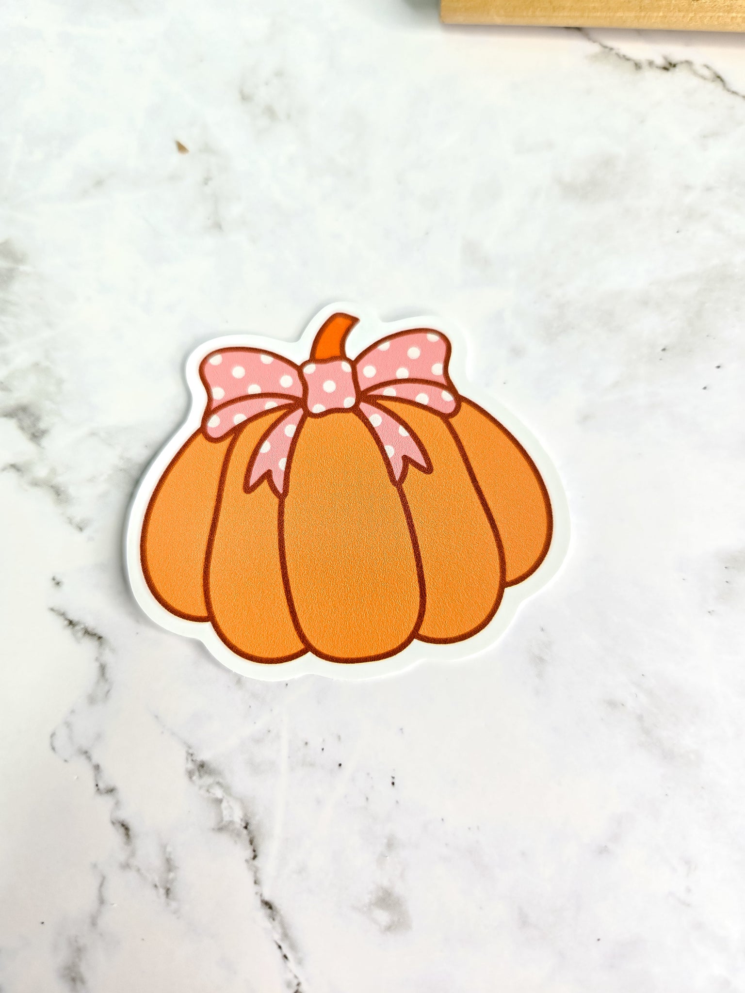 Pumpkin With Bow Sticker