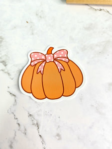 Pumpkin With Bow Sticker