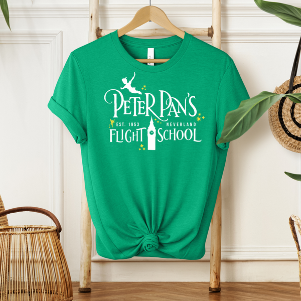 Peter Pan's Flight School Tee in Heather Kelly Green