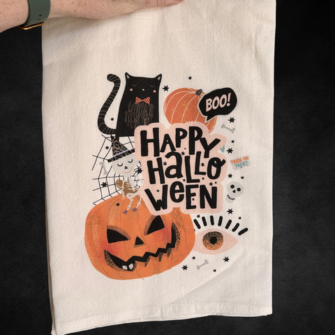 Happy Halloween Oversized 28"x28" Flour Sack Towel