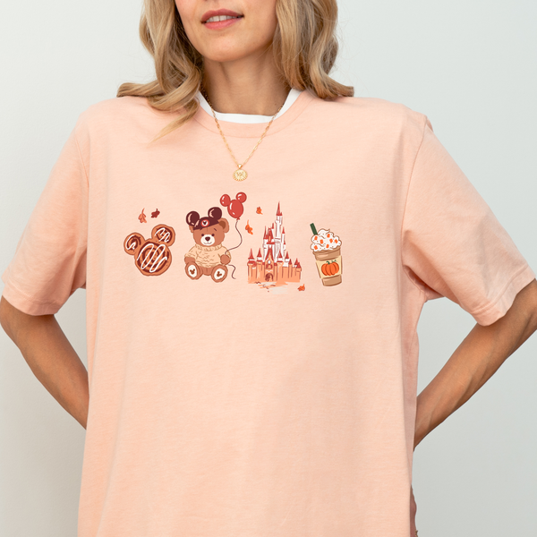Cozy Park Days on Peach Tee PREORDER
