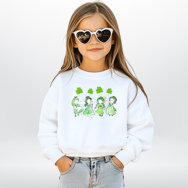 Lucky Princesses on White Sweatshirt (FAMILY MATCHING AVAILABLE) PREORDER