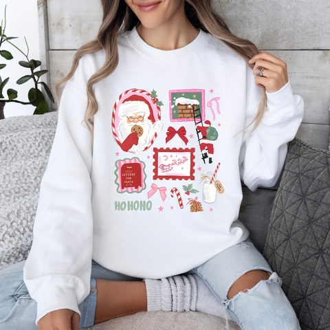 Girly Christmas on White Sweatshirt PREORDER