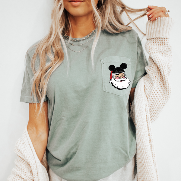 Retro Santa on Main Street on Bay Pocket Tee