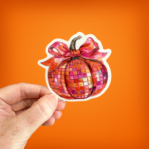 Disco Pumpkin Waterproof Sticker