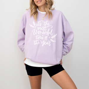 It's the Most Wonderful Time of the Year on Orchid Comfort Colors Sweatshirt PREORDER