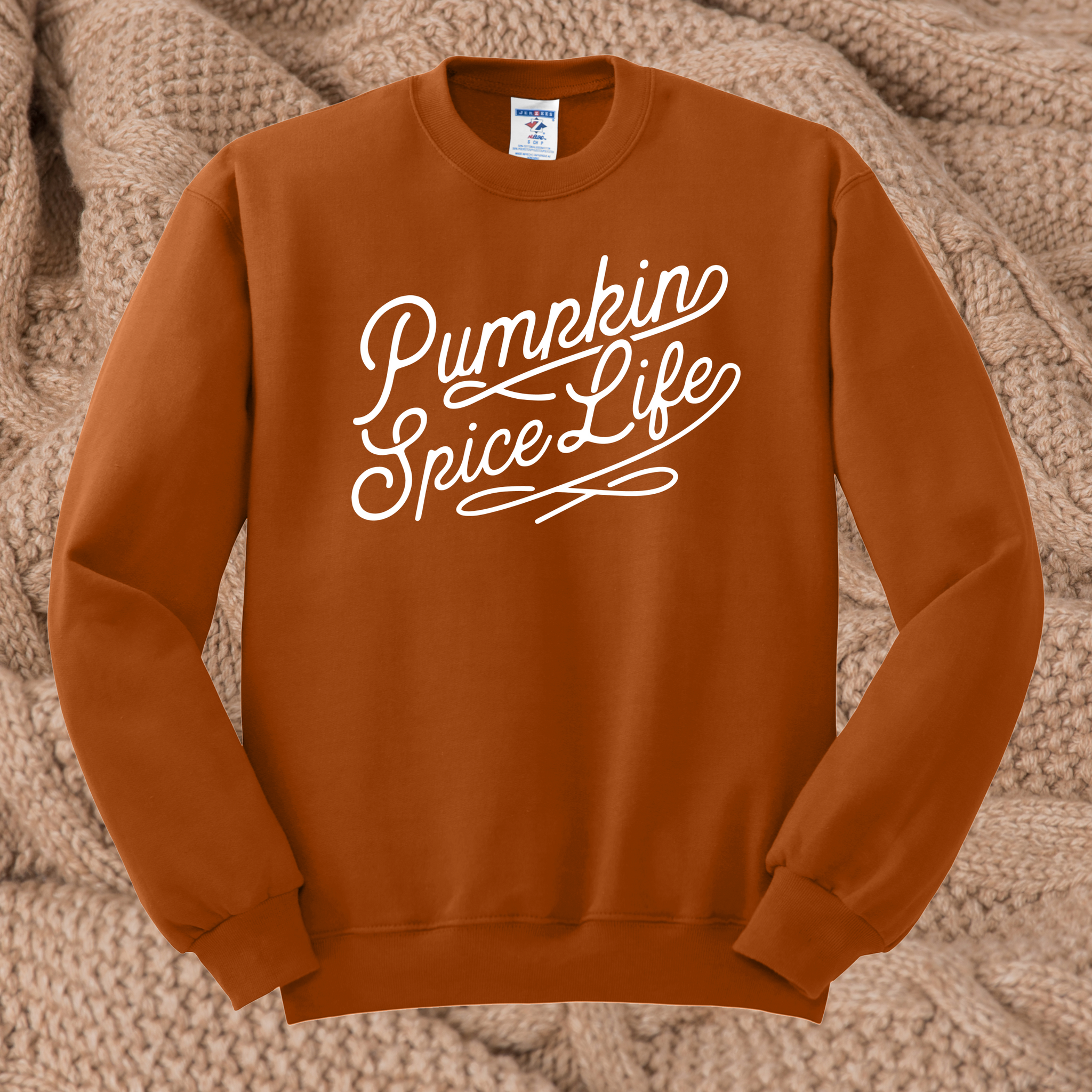 Pumpkin Spice Life on Brown-Orange Sweatshirt PREORDER