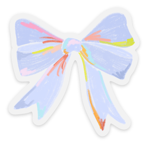 Clear Periwinkle Bow Sticker