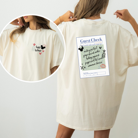Holiday Treats Receipt on Ivory Tee PREORDER