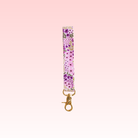 Lilac Floral Wristlet Keychain