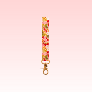 Strawberry Patch Wristlet Keychain