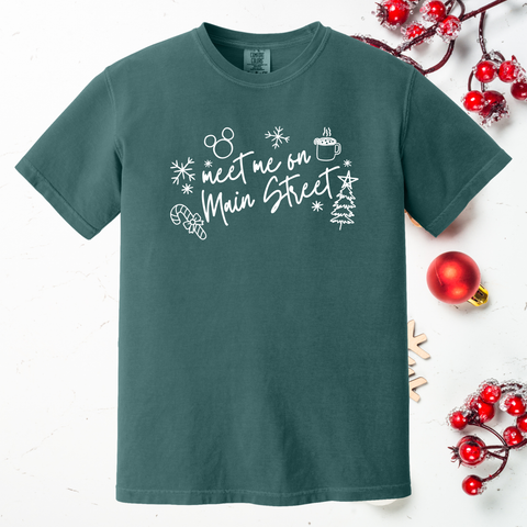 Meet Me on Main Street on Blue Spruce Tee - November Tee of the Month