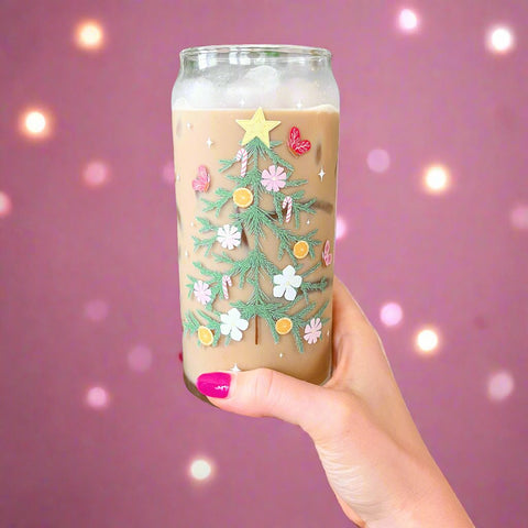 20oz Garden Holiday Tree Glass Tumbler (PREORDER - SHIPS EARLY DEC)