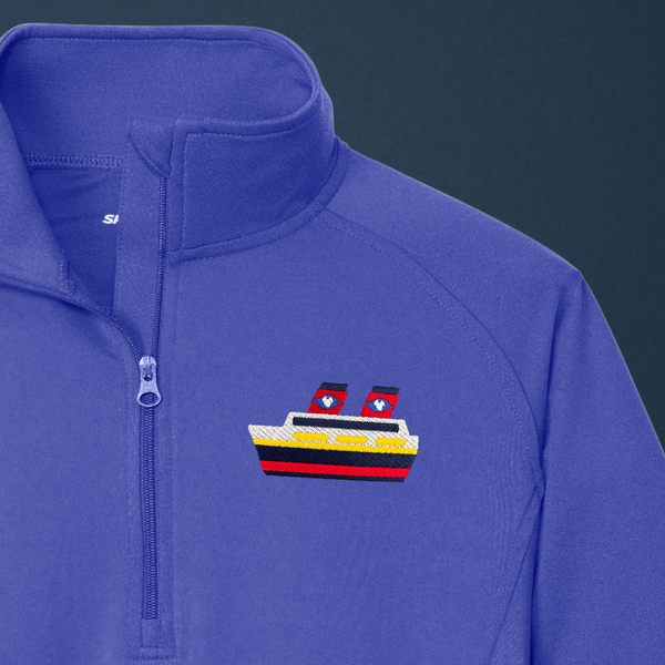 Ladies Sporty Quarter Zip Magical Cruise on Iris Pullover