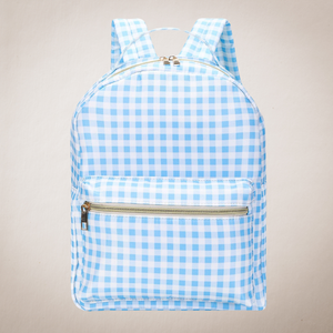 Blue Plaid Ruffle Kids Backpack