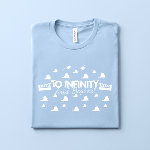 To Infinity and Beyond on Baby Blue Tee - June Tee of the Month