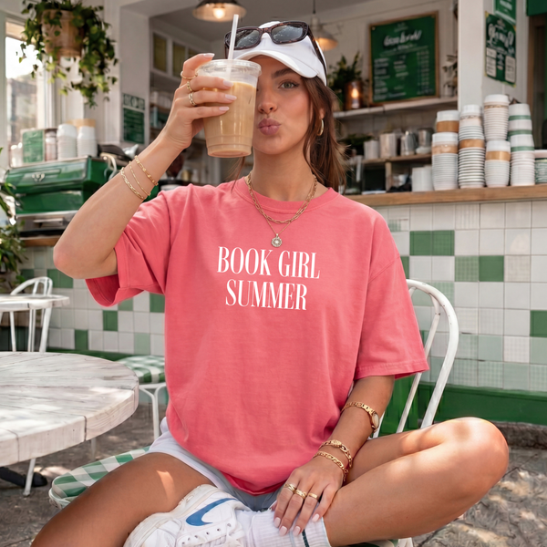 Book Girl Summer on Watermelon Tank/Tee PREORDER