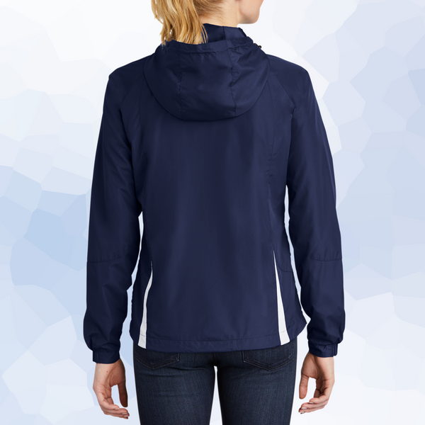 Ladies Navy Water-Repellent Jacket with Magical Cruise