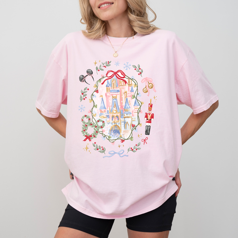 Christmas Castle on Blossom Tee PREORDER