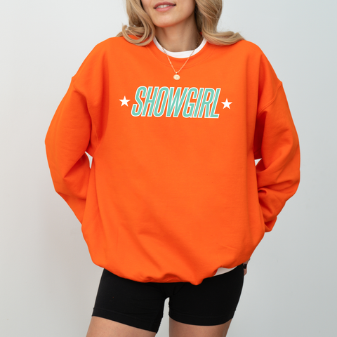 Showgirl on Orange Sweatshirt PREORDER