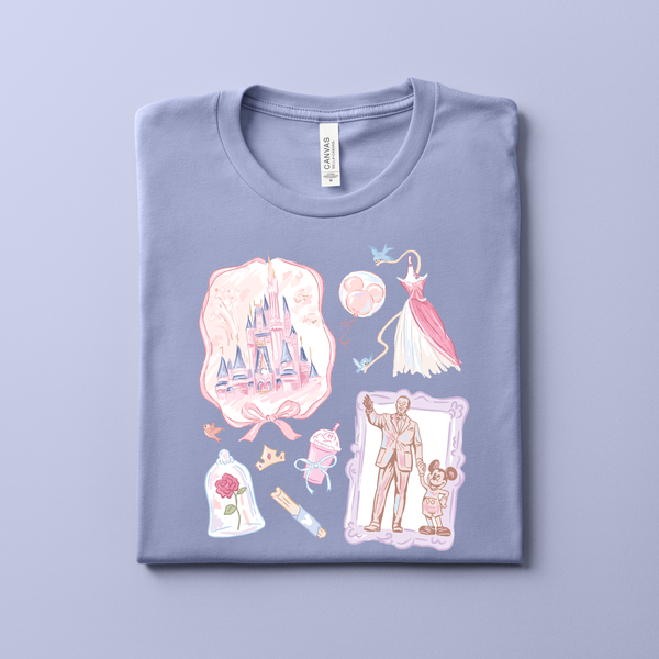A Day in Magic Kingdom on Dark Lavender Tee PREORDER