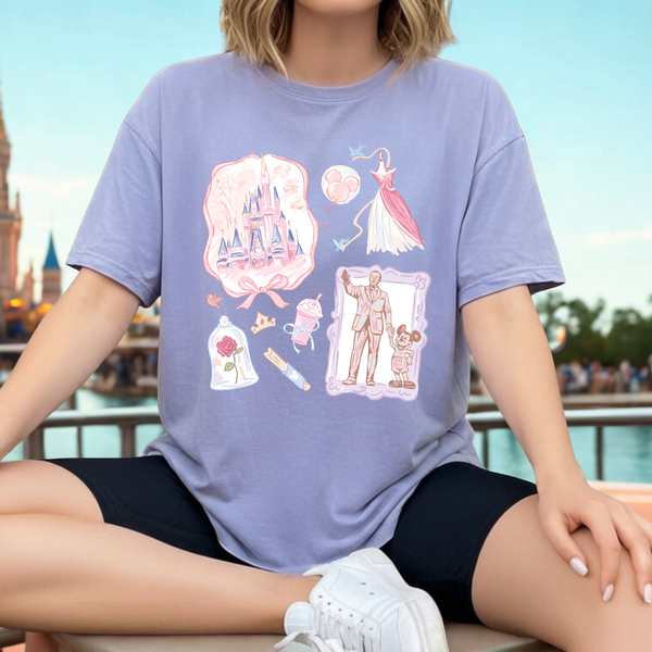 A Day in Magic Kingdom on Dark Lavender Tee PREORDER