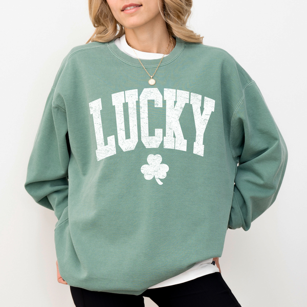 Vintage Lucky on Light Green Tee/Sweatshirt PREORDER
