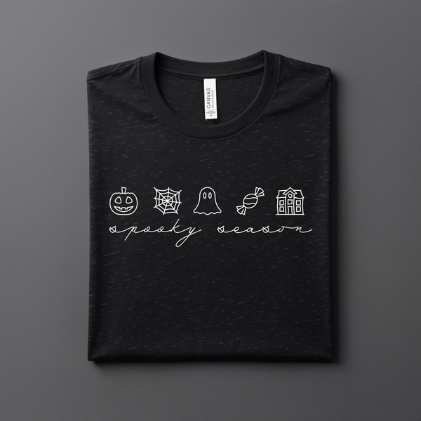 Spooky Season on Black Heather Tee PREORDER
